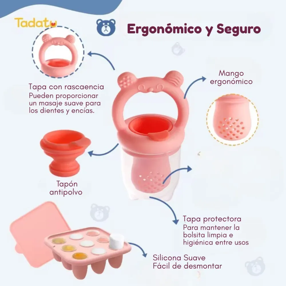 Molde En Silicona + Dispensador De Fruta Beige Magic Baby