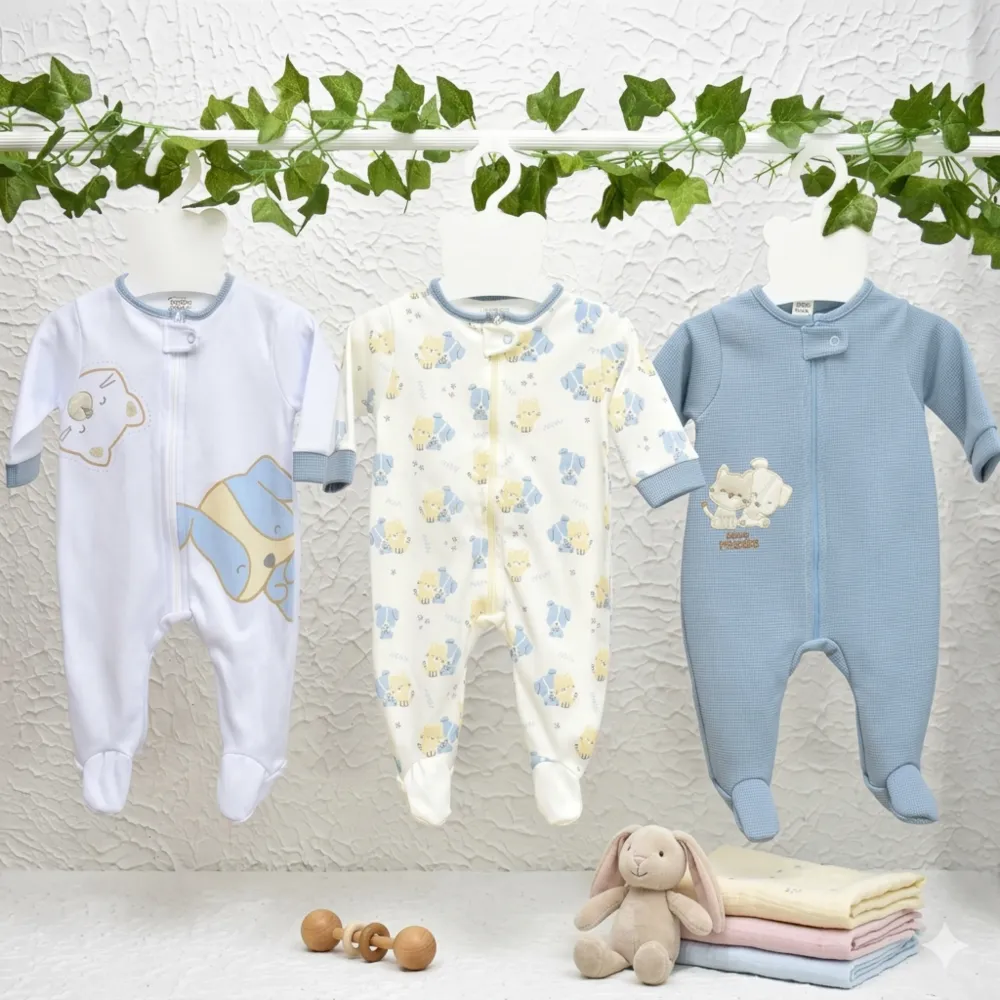 Set De Pijamas X3 De Niño Azul Magic Baby
