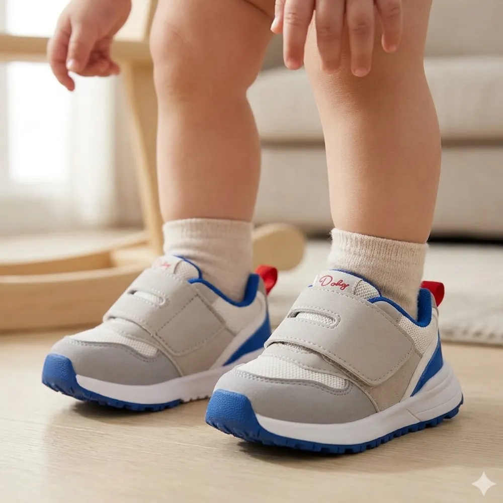 Tenis Deportivo Velcro Gris Magic Baby