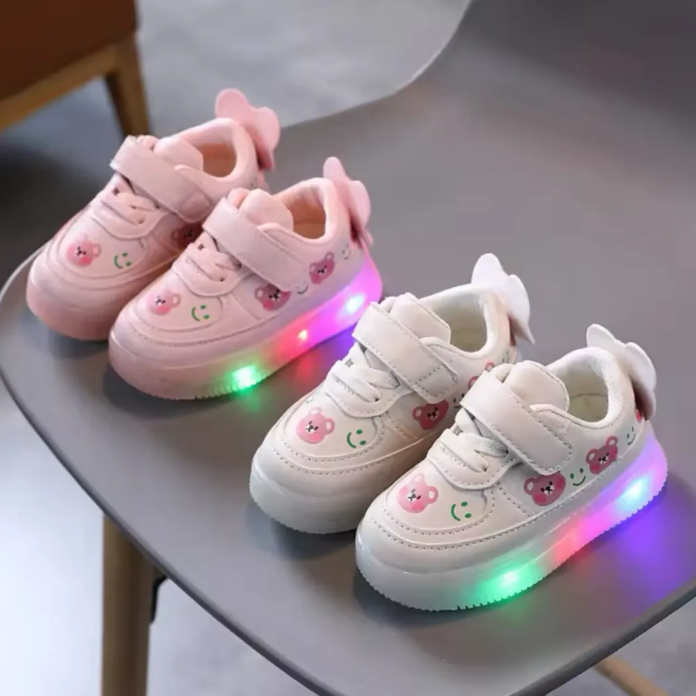 Tenis Luces Niñ Rosado Magic Baby
