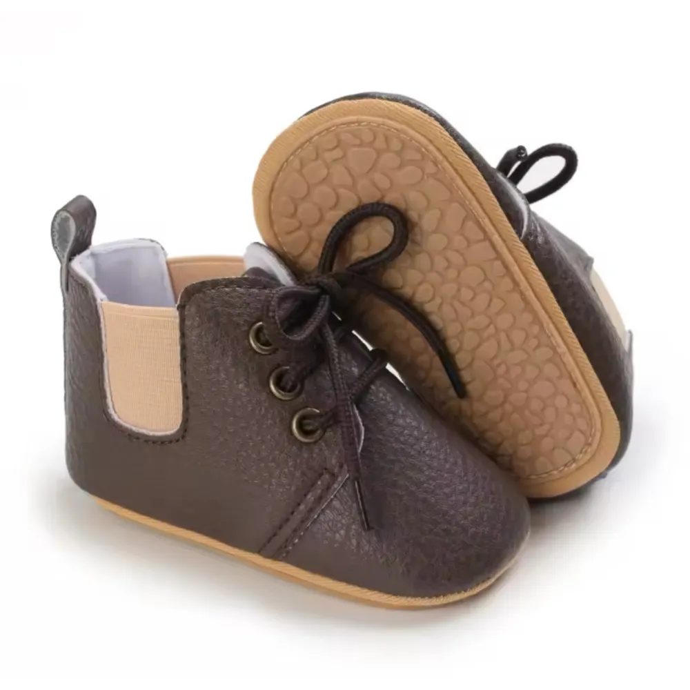 Zapatillas Pre Caminadora Con Suela Niño Cafe Magic Baby