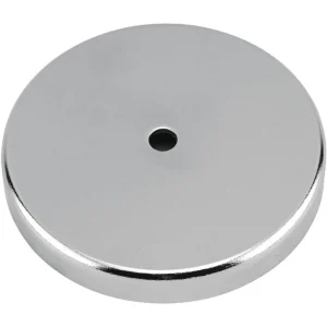 Imán de base redonda plateada de 0,44 pulg. de largo x 3,2 pulg. de ancho, 95 lb de fuerza de tracción, 1 unidad - Oferta...