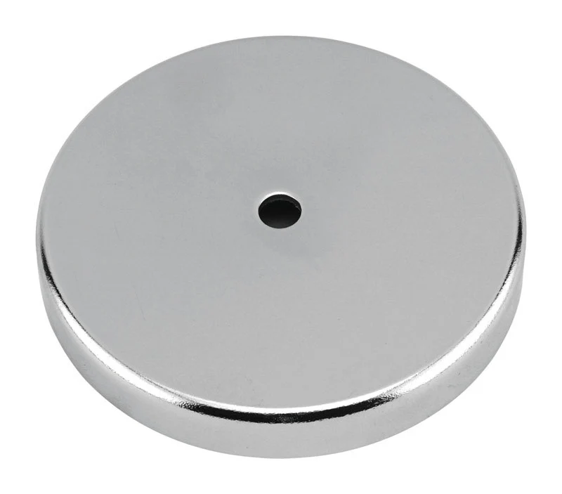 Imán de base redonda plateada de 0,44 pulg. de largo x 3,2 pulg. de ancho, 95 lb de fuerza de tracción, 1 unidad - Oferta...
