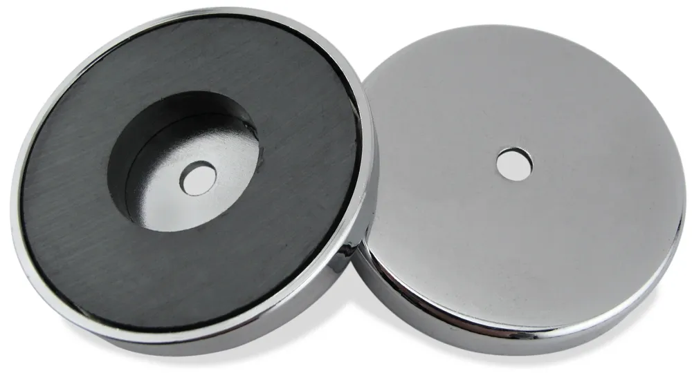 Imán de base redonda plateada de 0,44 pulg. de largo x 3,2 pulg. de ancho, 95 lb de fuerza de tracción, 1 unidad - Oferta...