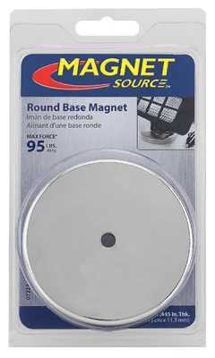 Imán de base redonda plateada de 0,44 pulg. de largo x 3,2 pulg. de ancho, 95 lb de fuerza de tracción, 1 unidad - Oferta...