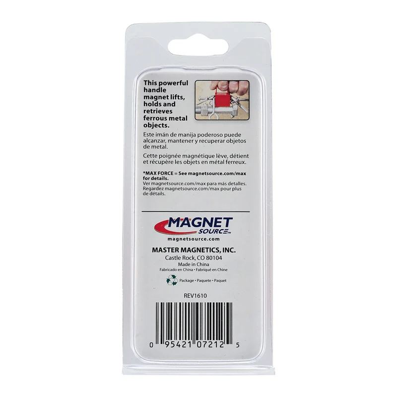 Imán de fuente de 1 pulg. de largo x 0,75 pulg. de ancho, mango rojo, fuerza de tracción de 25 lb, 1 pieza - Oferta de la...