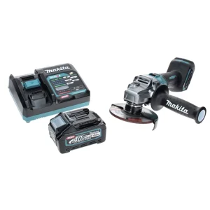 Amoladora angular baterí Makita GA 008 GM1 40 V máx. 125 mm sin escobillas XGT + 1x baterí 4,0 Ah + cargador