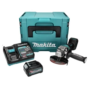 Amoladora angular baterí Makita GA 013 GD101 40 V máx. 125 mm sin escobillas XGT + 1x baterí 2,5 Ah + cargador + Makpac
