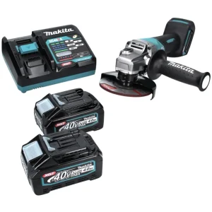 Amoladora angular baterí Makita GA 016 GM2 40 V máx. 125 mm sin escobillas XGT + 2 baterías 4,0 Ah + cargador