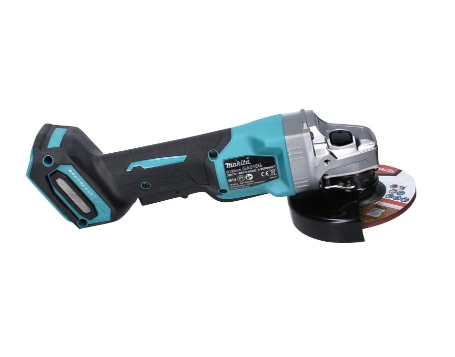 Amoladora angular baterí Makita GA 016 GM2 40 V máx. 125 mm sin escobillas XGT + 2 baterías 4,0 Ah + cargador