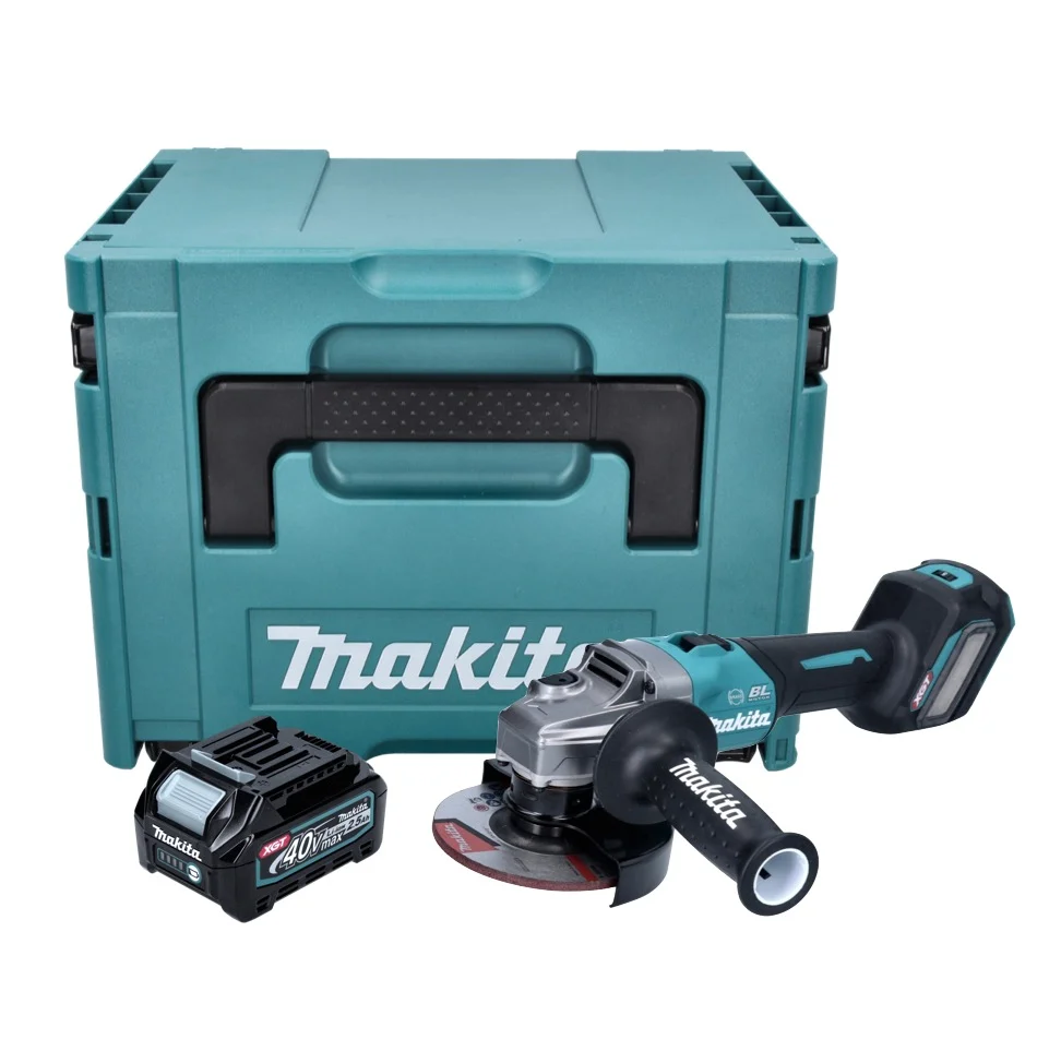 Amoladora angular baterí Makita GA 023 GD101 40 V máx. 125 mm sin escobillas XGT + 1x baterí 2,5 Ah + Makpac - sin cargador