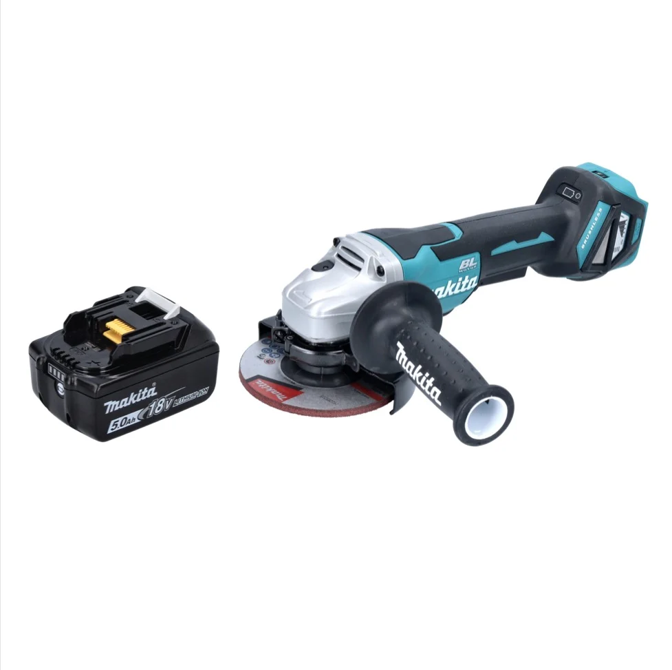 Amoladora angular baterí Makita DGA 515 T1 18 V 125 mm sin escobillas + 1x baterí 5,0 Ah - sin cargador
