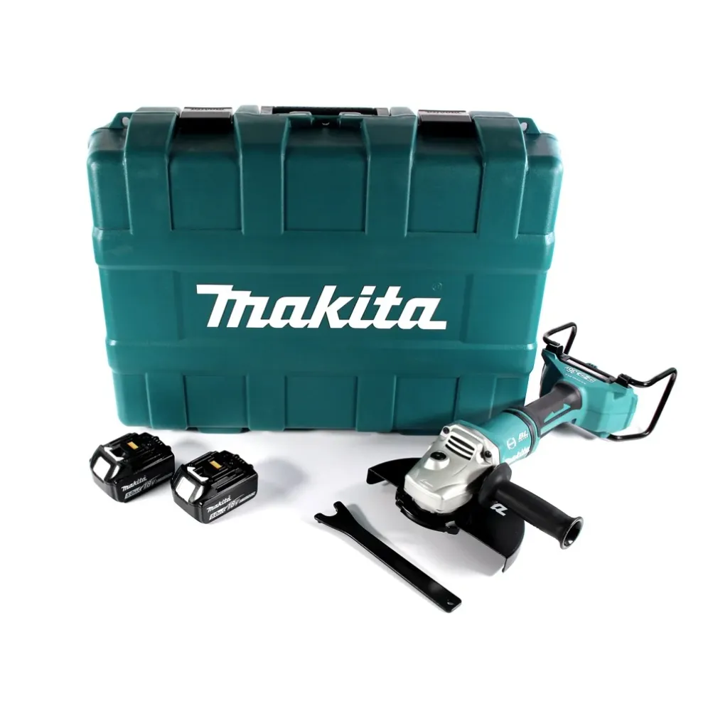 Amoladora angular baterí Makita DGA 900 TK 36 V (2x 18 V) 230 mm sin escobillas + 2x baterí 5,0 Ah + maletín - sin cargador