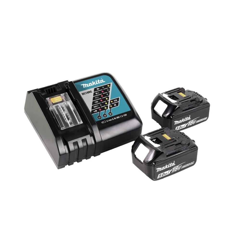 Amoladora angular baterí Makita DGA 900 RTK 36 V (2x 18 V) 230 mm sin escobillas + 2x baterí 5,0 Ah + cargador + maletín