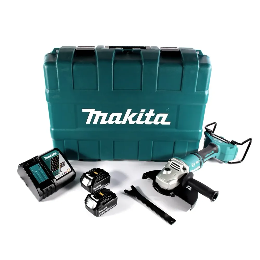 Amoladora angular baterí Makita DGA 900 RMK 36 V (2x 18 V) 230 mm sin escobillas + 2x baterí 4,0 Ah + cargador + maletín