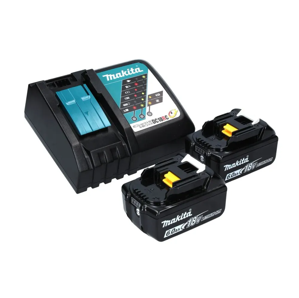 Amoladora angular sin cable Makita DGA 504 RGJ 18 V 125 mm sin escobillas + 2x baterí recargable 6,0 Ah + cargador + Makpac