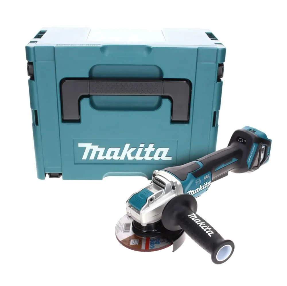 Amoladora angular sin cable Makita DGA 519 ZJ 18 V 125 mm Brushless X-Lock Solo + Makpac - sin baterí, sin cargador