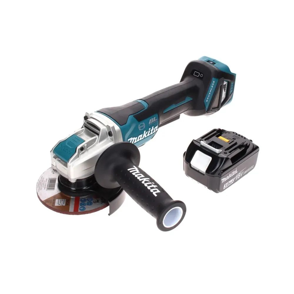 Amoladora angular sin cable Makita DGA 519 F1 18 V 125 mm Brushless X-Lock + 1x baterí recargable 3,0 Ah - sin cargador