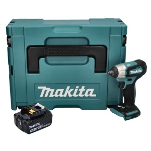 Atornillador de impacto baterí Makita DTW 180 T1J 18 V 180 Nm 3/8" sin escobillas + 1 baterí de 5,0 Ah + Makpac - sin carg...