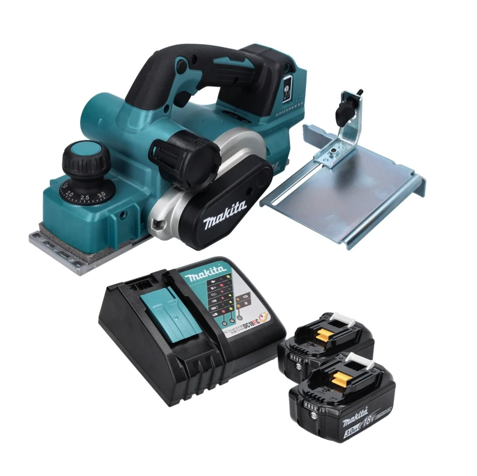 Cepilladora sin cable Makita DKP 181 RF 82 mm 18 V sin escobillas + 2x baterí recargable 3,0 Ah + cargador
