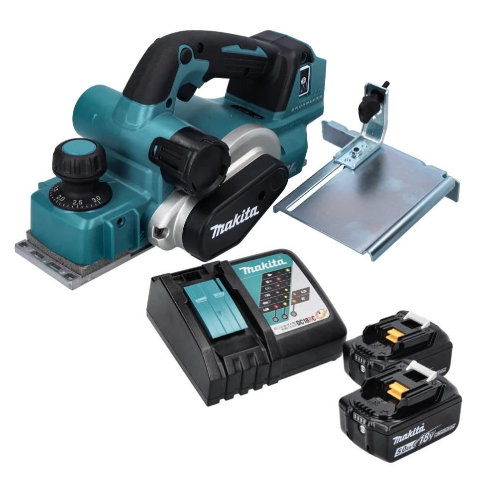 Cepilladora sin cable Makita DKP 181 RT 82 mm 18 V sin escobillas + 2x baterí recargable 5,0 Ah + cargador