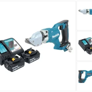 Cizalla para chapa sin cable Makita DJS 200 RG 18 V 2,0 mm sin escobillas + 2x baterí recargable 6,0 Ah + cargador
