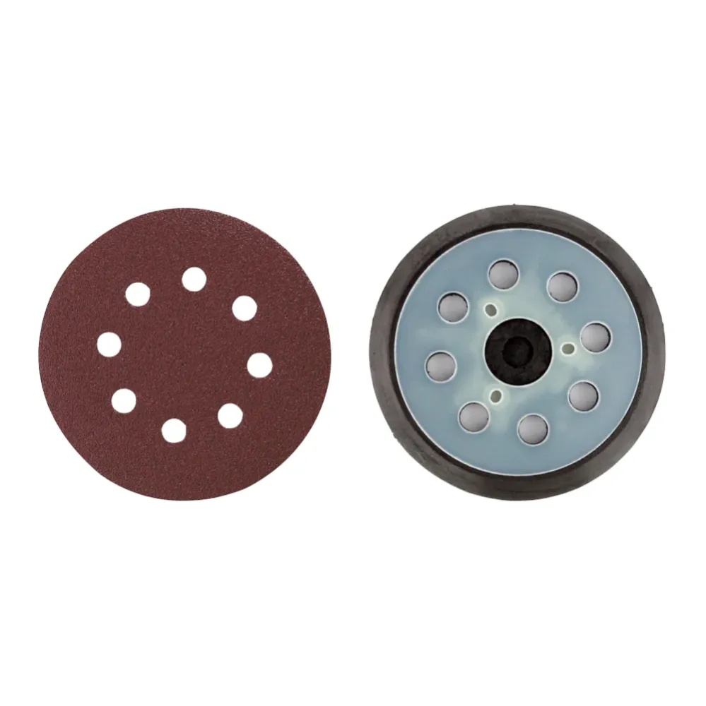 Lijadora excéntrica baterí Makita DBO 180 RTJ 18 V 125 mm + 2x baterías 5,0 Ah + cargador + plato lijador + 10x papel de l...