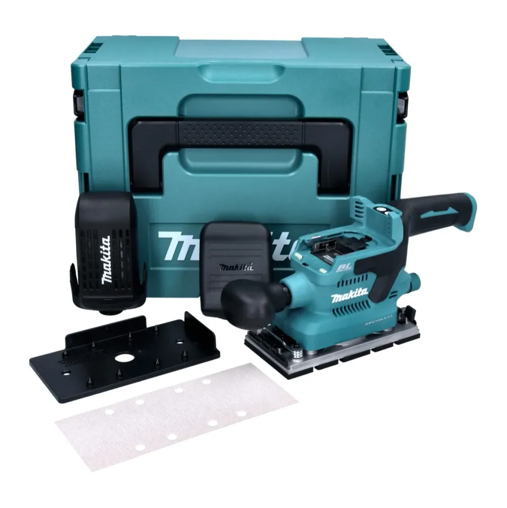 Lijadora orbital inalámbrica Makita DBO 380 ZJ 18 V 93 x 185 mm Brushless + Makpac - sin baterí, sin cargador