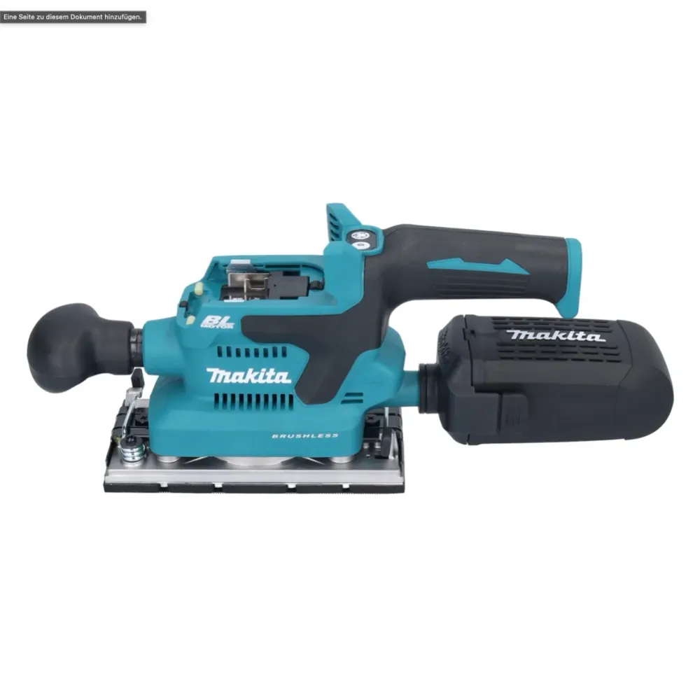 Lijadora orbital sin cable Makita DBO 382 RG 18 V 93 x 185 mm sin escobillas + 2x baterí recargable 6,0 Ah + cargador