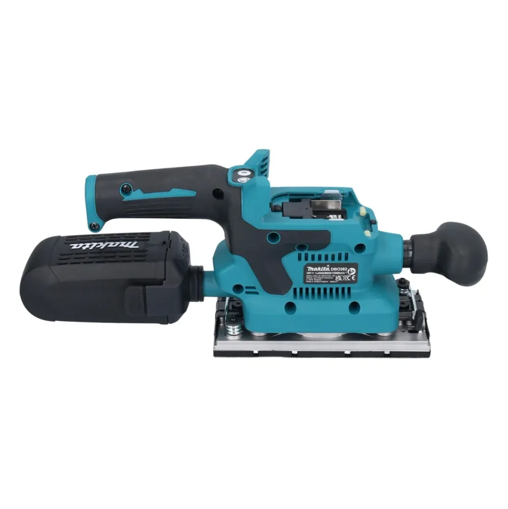 Lijadora orbital sin cable Makita DBO 382 RG 18 V 93 x 185 mm sin escobillas + 2x baterí recargable 6,0 Ah + cargador