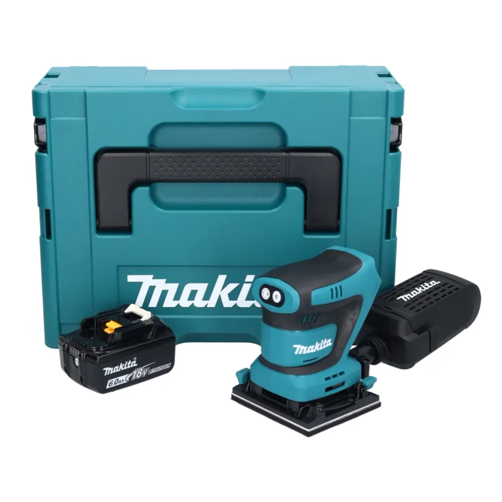 Lijadora orbital sin cable Makita DBO 480 G1J 18 V 112 x 102 mm + 1x baterí recargable 6,0 Ah + Makpac - sin cargador