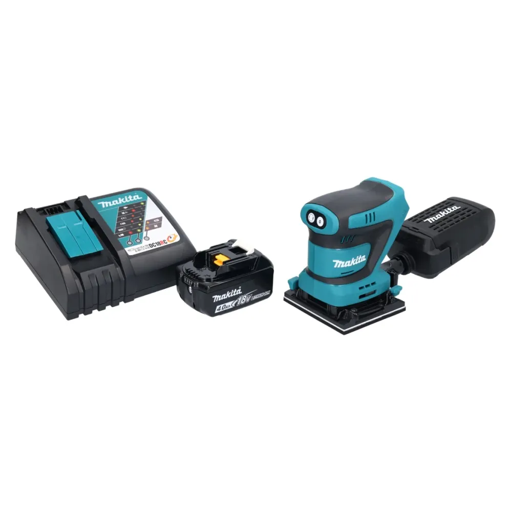 Lijadora orbital sin cable Makita DBO 481 RM1 18 V 112 x 102 mm + 1x baterí recargable 4,0 Ah + cargador