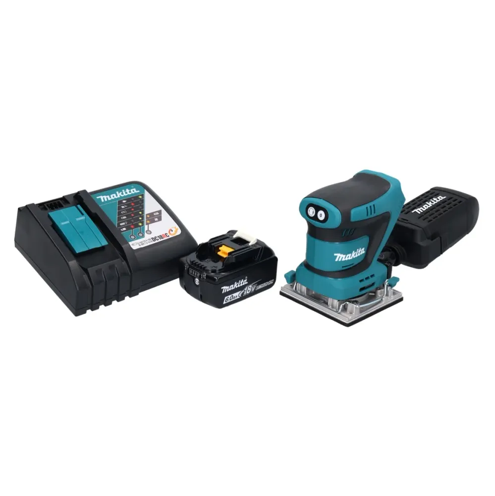 Lijadora vibratoria Makita DBO482RG1 sin cable 112x102mm 18V + 1x Baterí 6.0Ah + Cargador