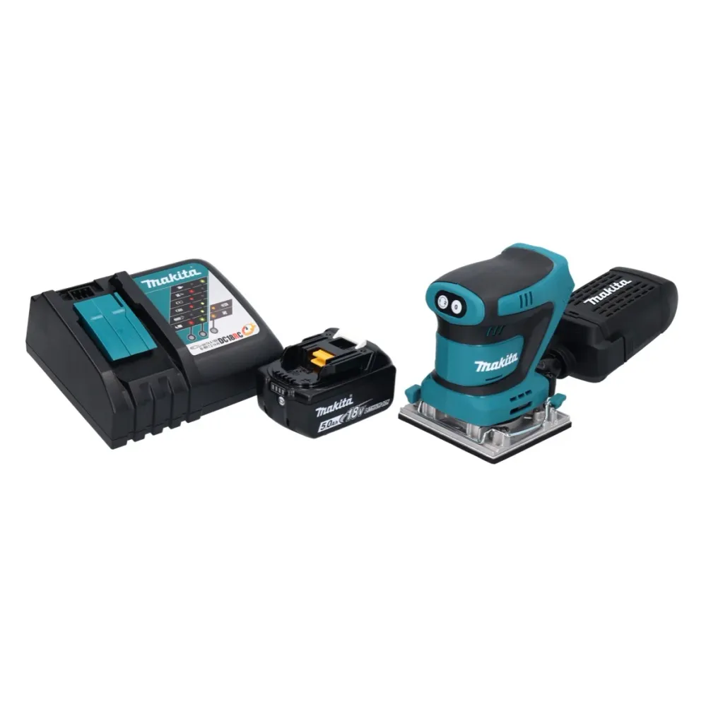 Lijadora vibratoria Makita DBO482RT1 sin cable 112x102mm 18V + 1x Baterí 5.0Ah + Cargador