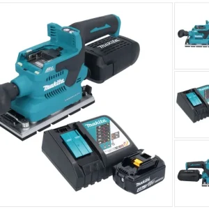 Lijadora vibratoria sin cable Makita DBO 381 RM1U 18 V 93 x 185 mm sin escobillas + 1x baterí 4,0 Ah + cargador