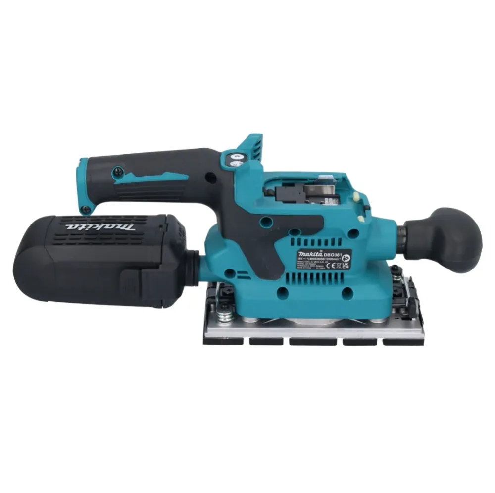 Lijadora vibratoria sin cable Makita DBO 381 RM1U 18 V 93 x 185 mm sin escobillas + 1x baterí 4,0 Ah + cargador