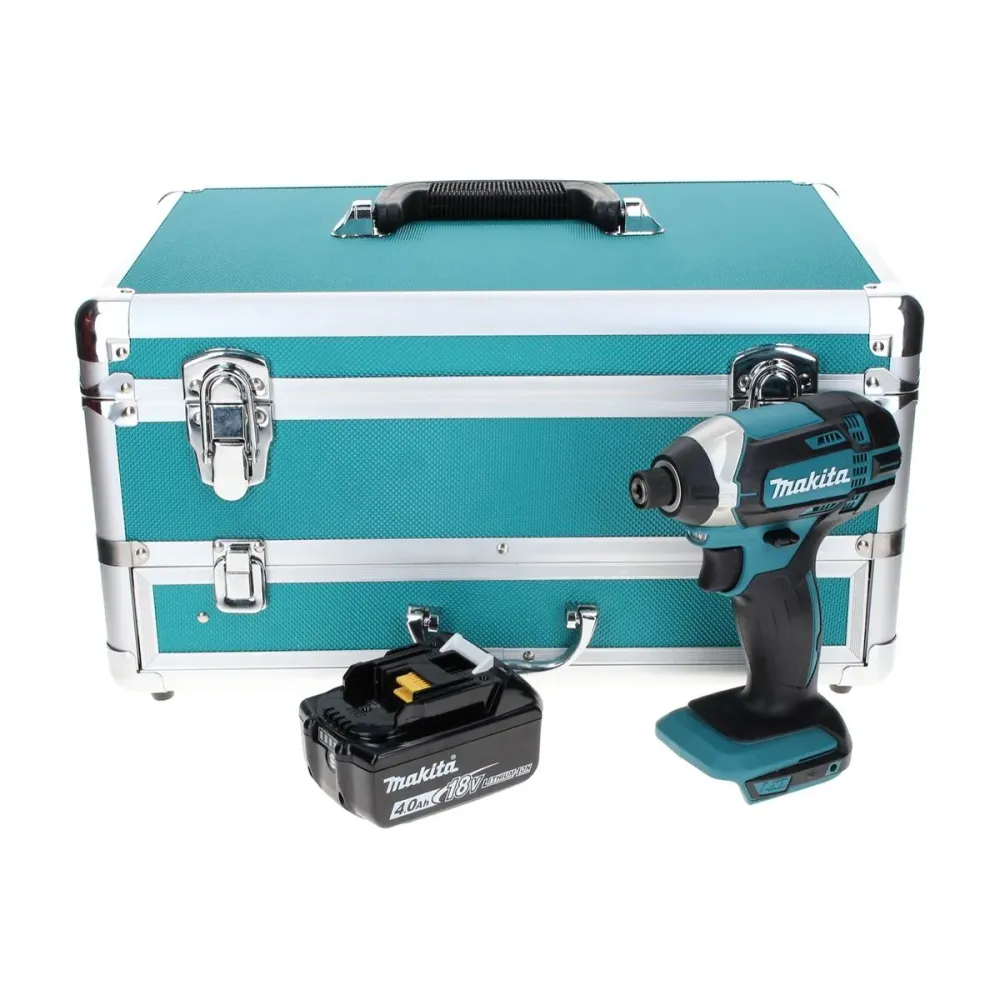 Llave de impacto baterí Makita DTD 152 M1TX 18 V 165 Nm + 1x baterí 4,0 Ah + juego de brocas de 70 piezas + maletín de alu...