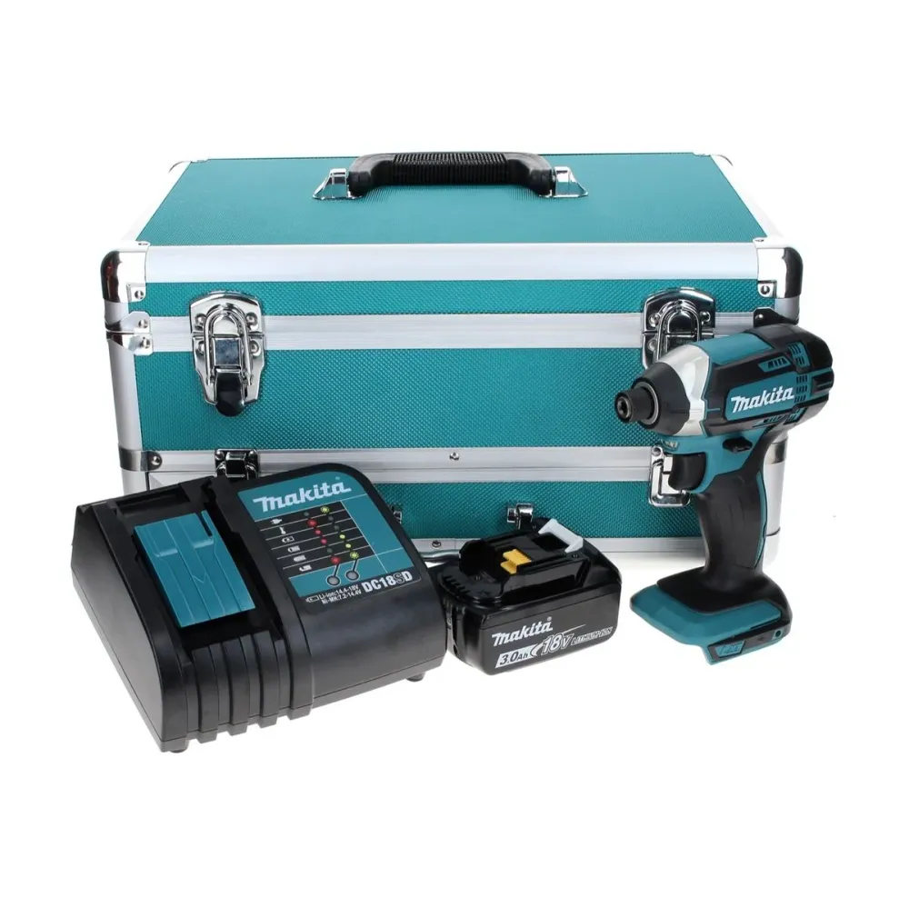 Llave de impacto baterí Makita DTD 152 SF1TX 18 V 165 Nm + 1x baterí 3,0 Ah + cargador + juego de brocas de 70 piezas + ma...