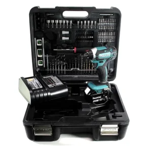Llave de impacto baterí Makita DTD 152 STTK 18 V 165 Nm + 1x baterí 5,0 Ah + cargador + set de accesorios 101 piezas + est...