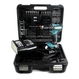 Llave de impacto baterí Makita DTD 156 SMTK 18 V 155 Nm + 1x baterí 4,0 Ah + cargador + set de accesorios 101 piezas + est...