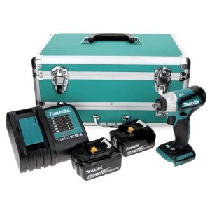 Llave de impacto baterí Makita DTW 180 SGTX 18 V 180 Nm 3/8" sin escobillas + 2x baterías 6,0 Ah + cargador + juego de bro...