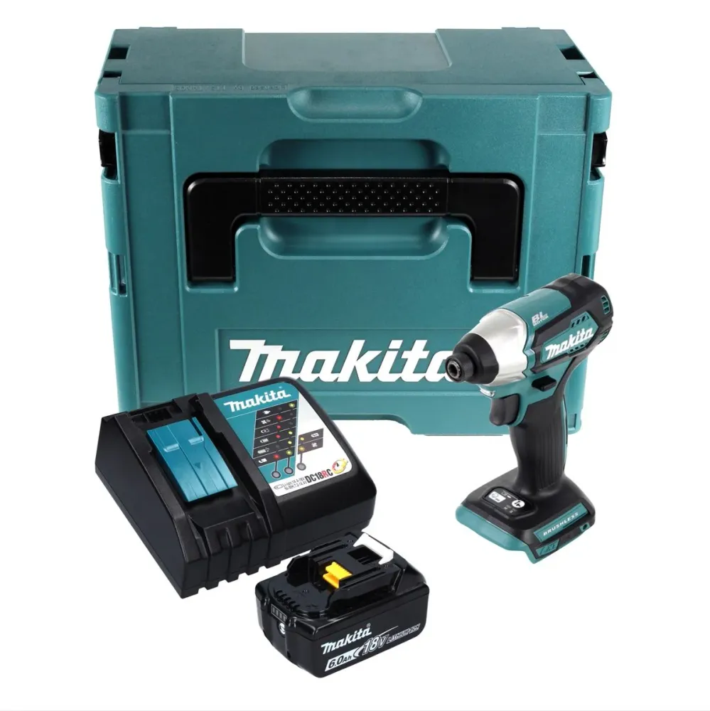 Llave de impacto sin cable Makita DTD 155 RG1J 18 V 140 Nm 1/4'' sin escobillas + 1x baterí 6,0 Ah + cargador + Makpac