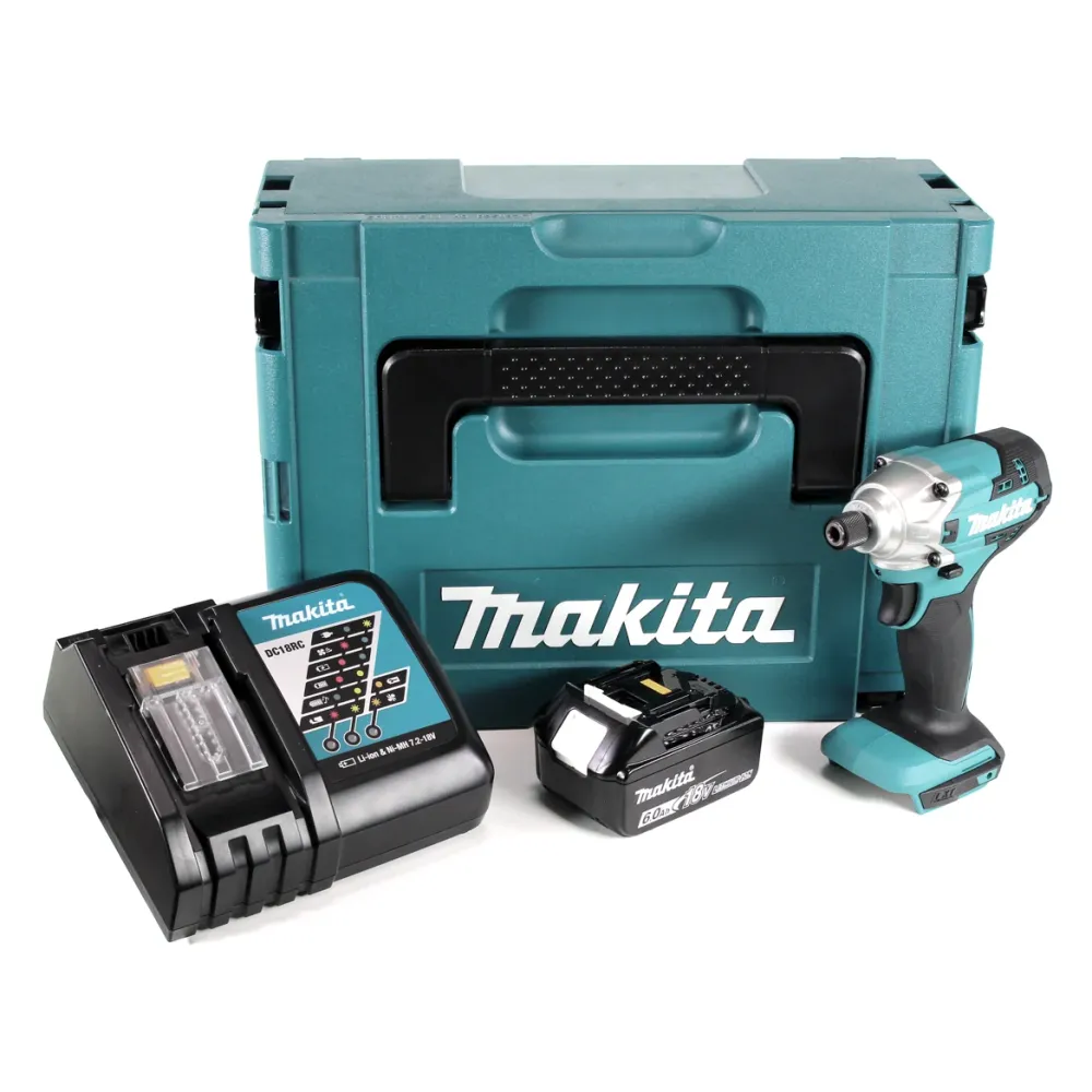 Llave de impacto sin cable Makita DTD 156 RG1J 18V 155Nm + 1x baterí recargable 6.0Ah + cargador + Makpac
