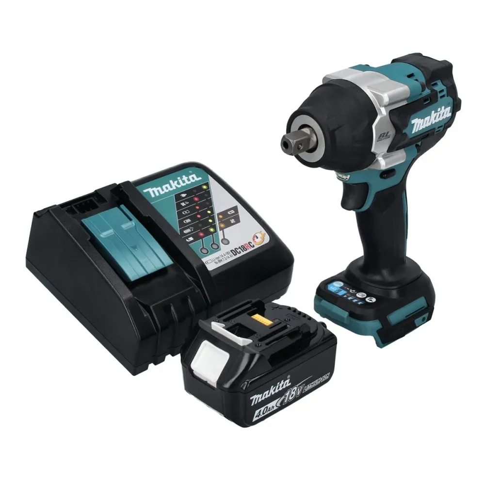 Llave de impacto sin cable Makita DTW 701 RM1 18 V 700 Nm 1/2" XPT Sin escobillas + 1x baterí recargable 4,0 Ah + cargador
