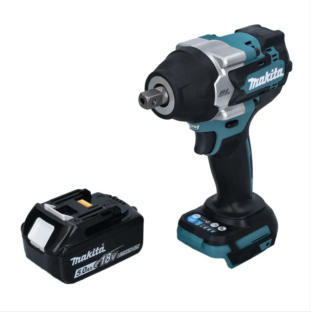 Llave de impacto sin cable Makita DTW 701 T1 18 V 700 Nm 1/2" XPT Sin escobillas + 1x baterí recargable 5,0 Ah - sin cargador