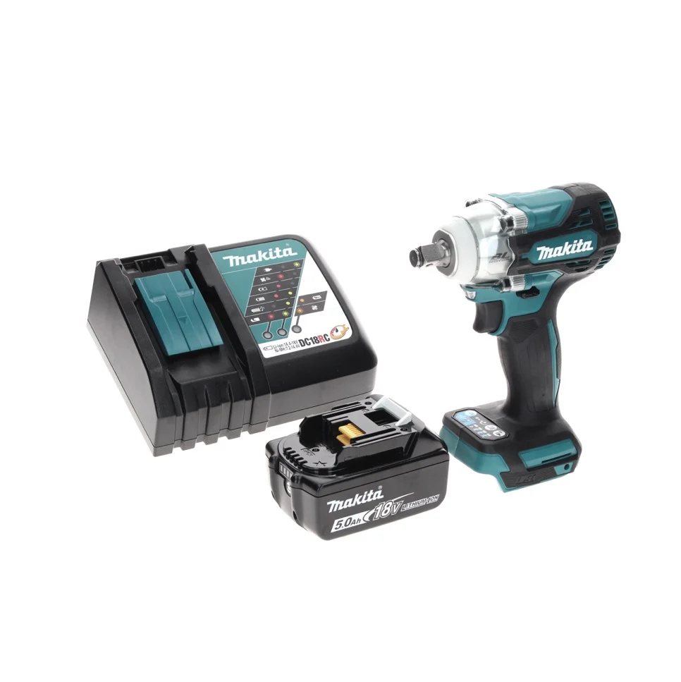 Llave de impacto sin cable Makita DTW 300 RT1 18 V 330 Nm 1/2" sin escobillas + 1x baterí recargable 5,0 Ah + cargador