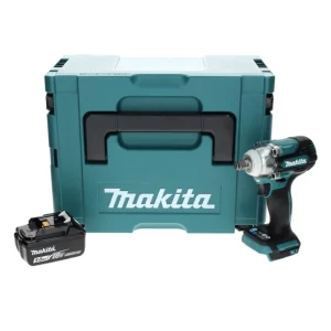 Llave de impacto sin cable Makita DTW 300 T1J 18 V 330 Nm 1/2" sin escobillas + 1x baterí recargable 5,0 Ah + Makpac - sin...