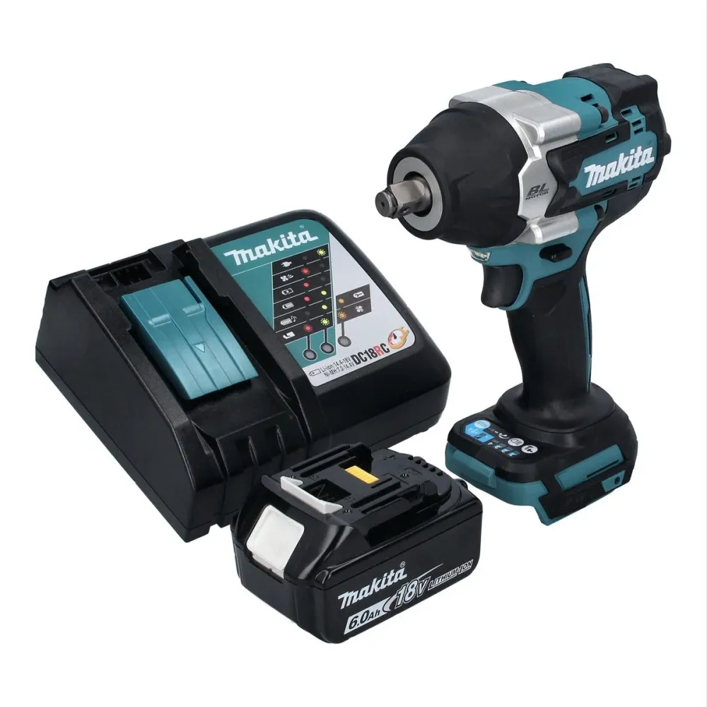 Llave de impacto sin cable Makita DTW 700 RG1 18 V 700 Nm 1/2" XPT Sin escobillas + 1x baterí recargable 6,0 Ah + cargador