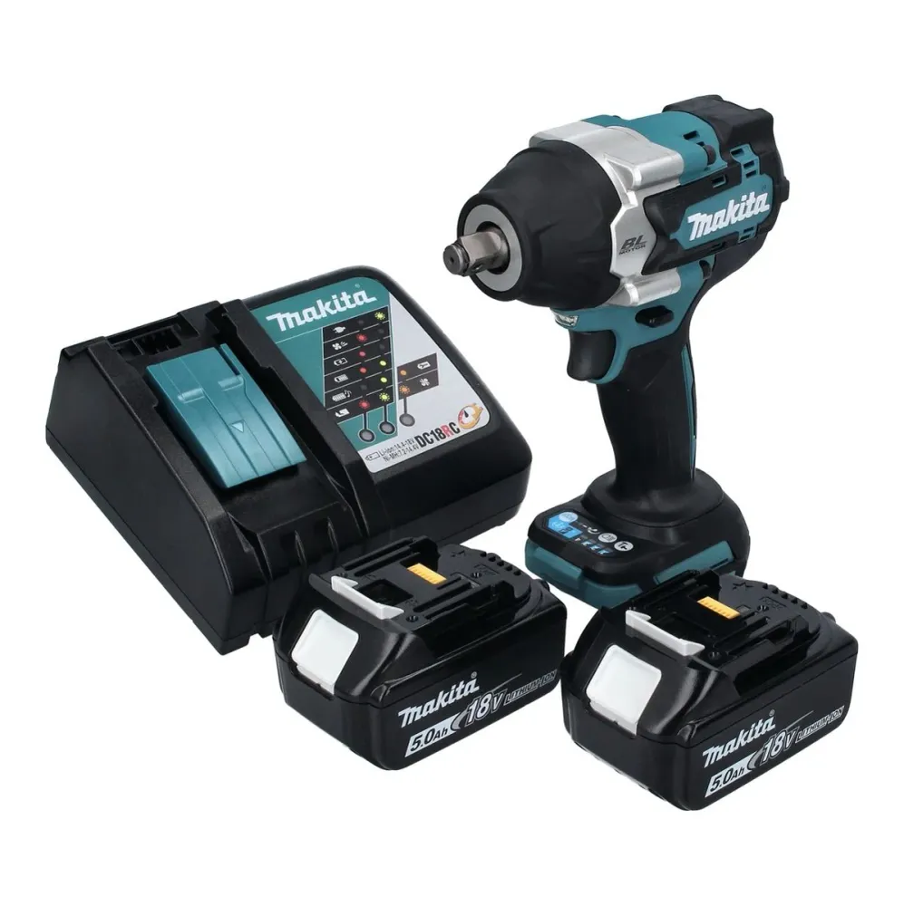 Llave de impacto sin cable Makita DTW 700 RT 18 V 700 Nm 1/2" XPT Sin escobillas + 2x baterí recargable 5,0 Ah + cargador
