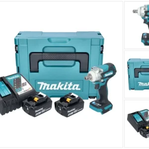 Llave de impacto sin cable Makita DTW 301 RTJ 18 V 330 Nm 1/2" sin escobillas + 2x baterí recargable 5,0 Ah + cargador + M...